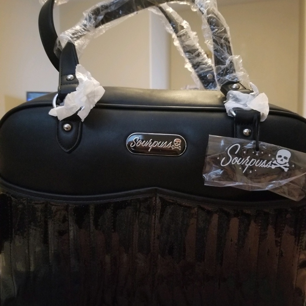sourpuss sabrina, black diaper bag